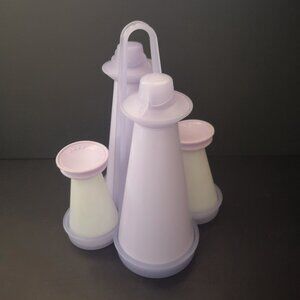 Tupperware Impressions Lilac Condiment Caddy for Oil Vinegar Salt & Pepper